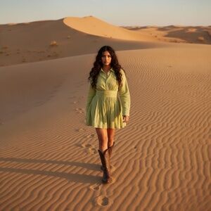 NWT Maeve  Anthropologie Shirt Mini Dress Green M